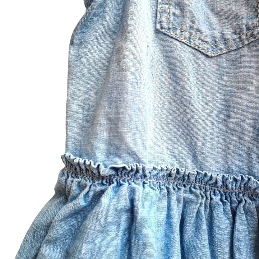 Oshkosh B'gosh Light-weight Whitewashed Denim Dress, Blue, Farmhouse, Size 6